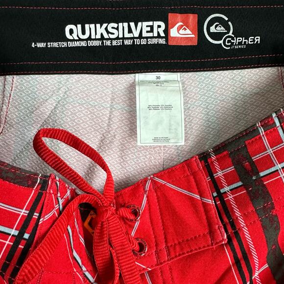 Quiksilver Men’s 30 Cypher Wonderland Board Shorts Stretch Cargo Plaid - Picture 3 of 10